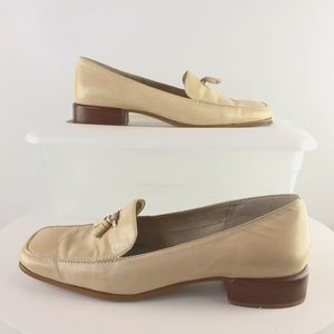 Etienne Aigner Cream Loafers with Tassel